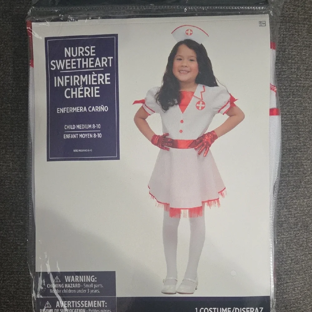 Nurse Sweetheart Costume for Kids - White and Red